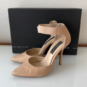 Steven by Steve Madden Racquelle Nude Elastic Strap Pointed Toe Pumps 6.5 w Box